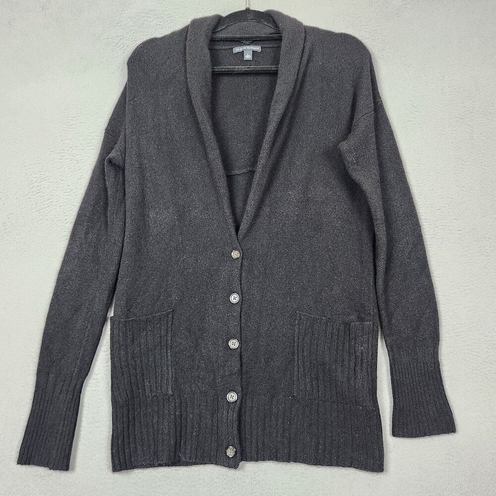Banana Republic Cardigan Sweater Womens Large Black Cashmere Shawl Collar